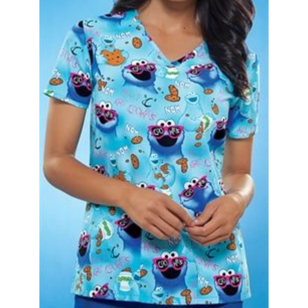 Cookie Monster scrub top